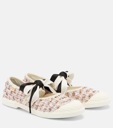 Valentino Bay By Bay checked tweed sneakers 1
