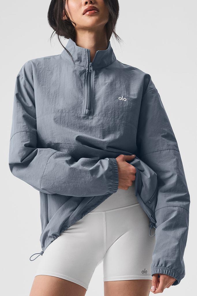 【ALO Yoga】LIGHTWEIGHT TAKEAWAY TRACK PULLOVER 海外限定 Light Weight Takeaway Track Pullover - Navy | Alo Yoga