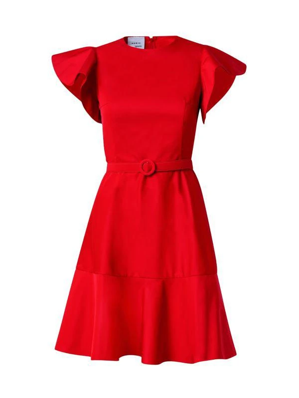 Akris Cotton-Blend Belted Short-Sleeve Mini-Dress 5