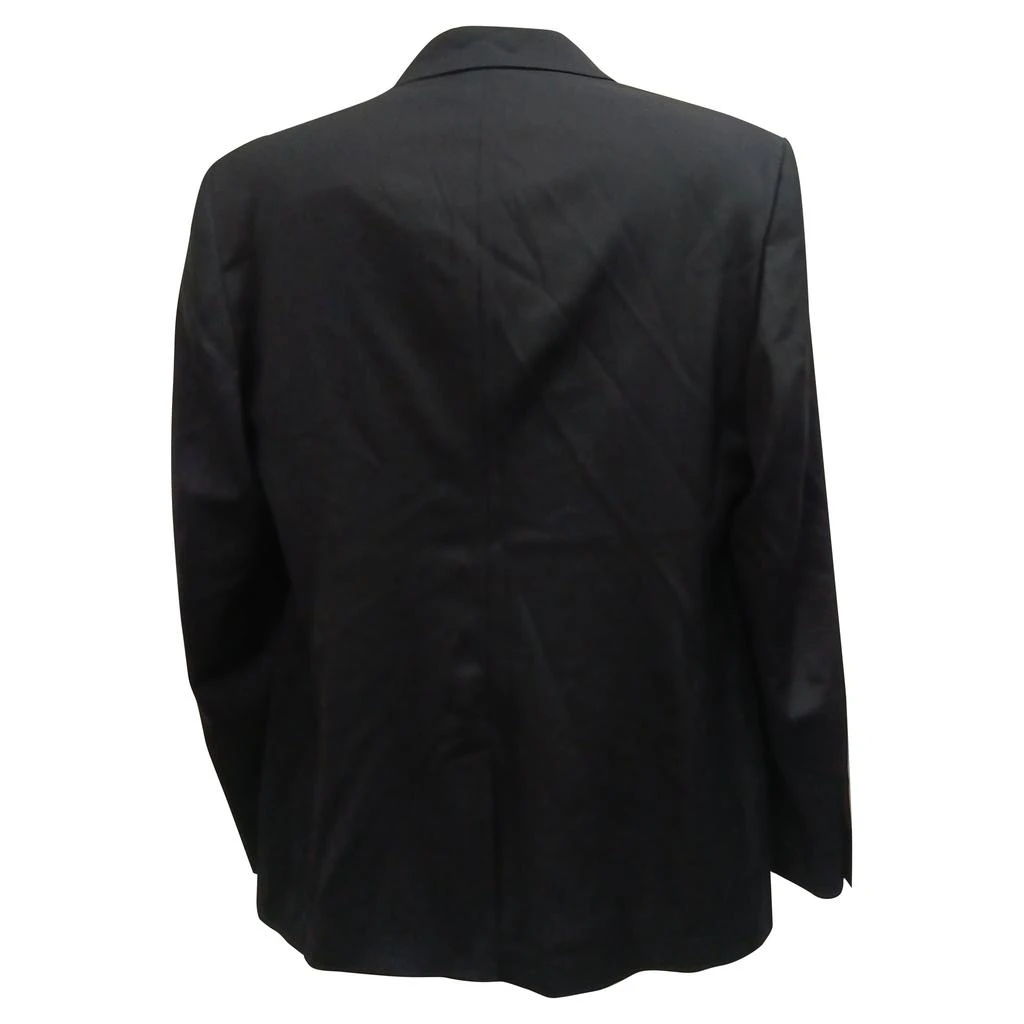 Mr P. Mr, P. Single-Breasted Blazer with Pockets in Black Wool 3