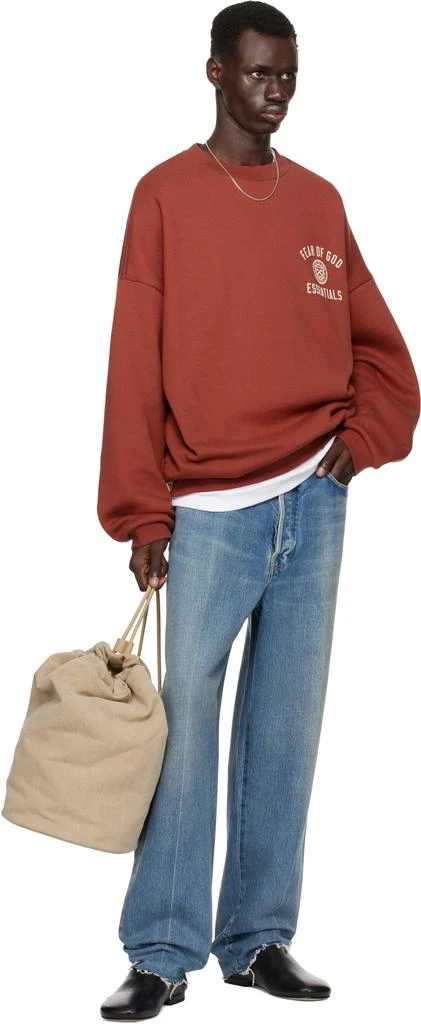 Essentials Red Fleece Crewneck Sweatshirt 5
