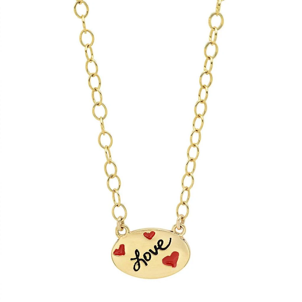 Jessica Elliot Women
s Enamel Oval Necklace - Love 1