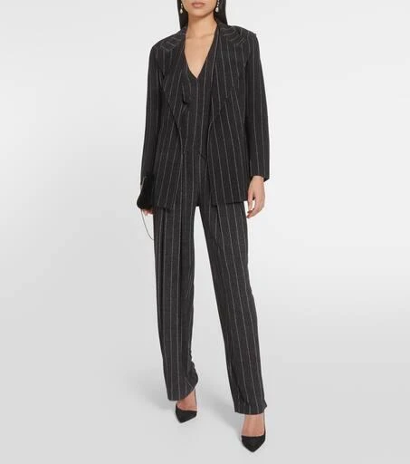 Norma Kamali Chalk stripe racerback vest 2