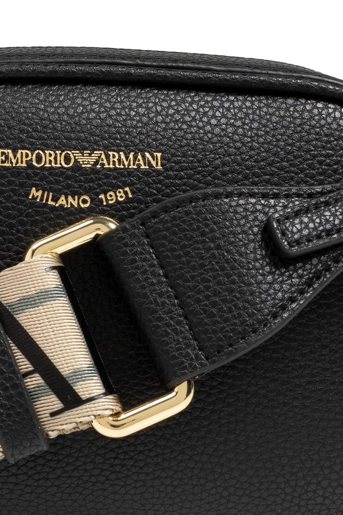Shop Emporio Armani Logo Detailed Zip-Up Crossbody Bag on
