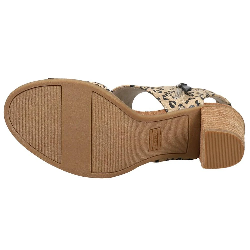 TOMS Majorca Cutout Leopard Block Heel Sandals 5
