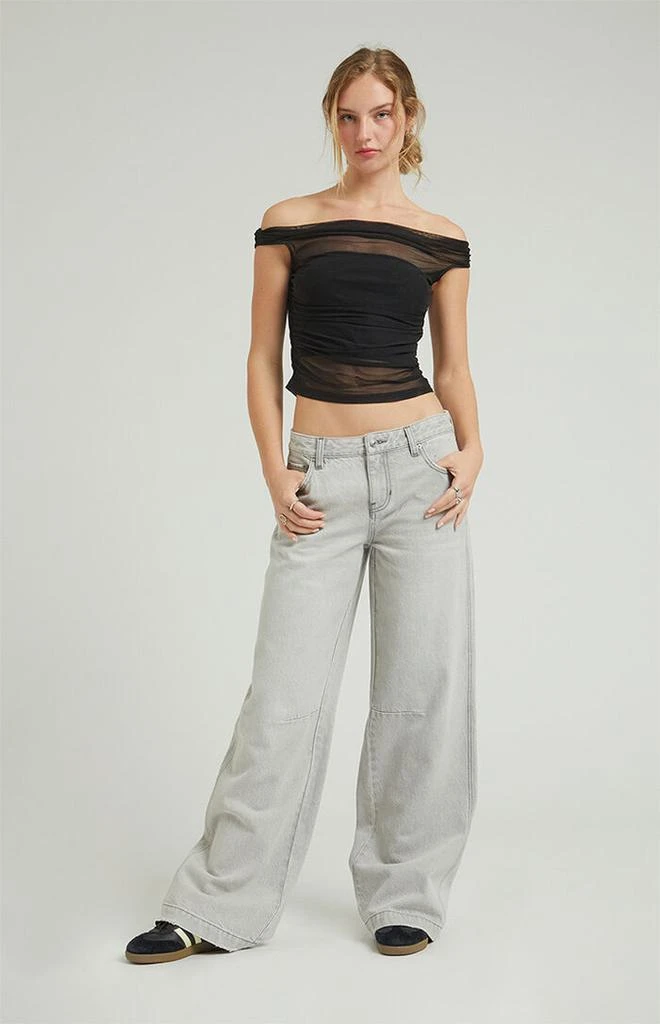 PacSun Casey Light Gray Dart Low Rise Baggy Jeans 5