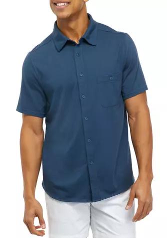 American Rag Rag Solid Knit Button Down Polo Shirt