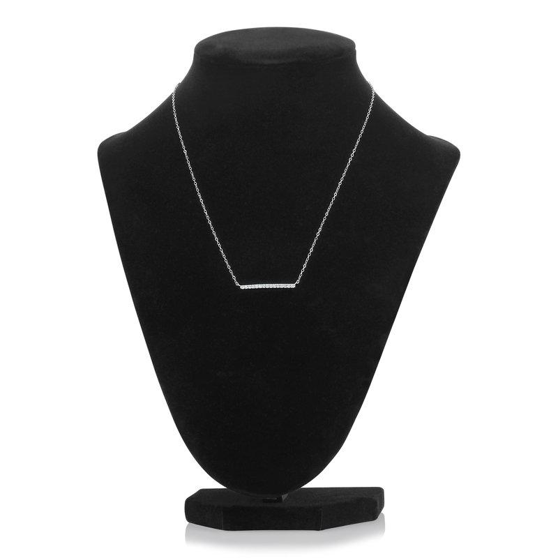 Club Rochelier 5A Cubic Zirconia Horizontal Bar Necklace
