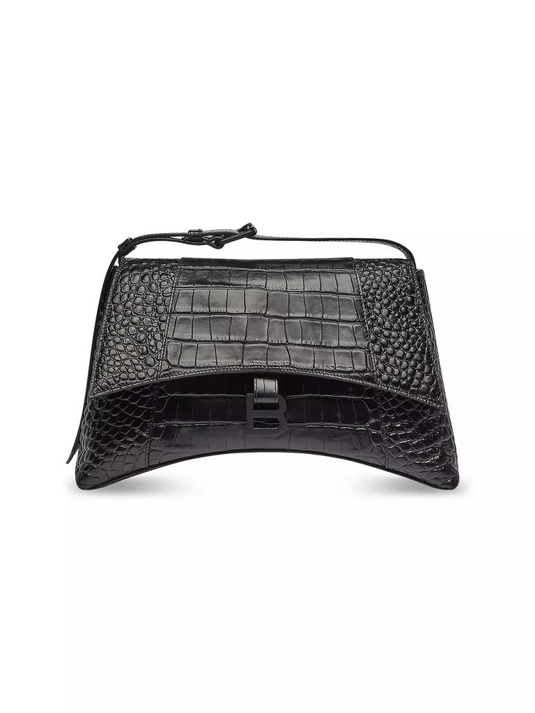 Balenciaga Downtown Medium Crocodile Embossed Shoulder Bag 5