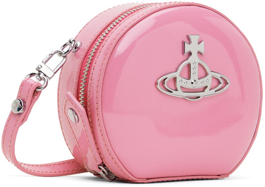 Vivienne Westwood Pink Shiny Mini Round Crossbody Bag