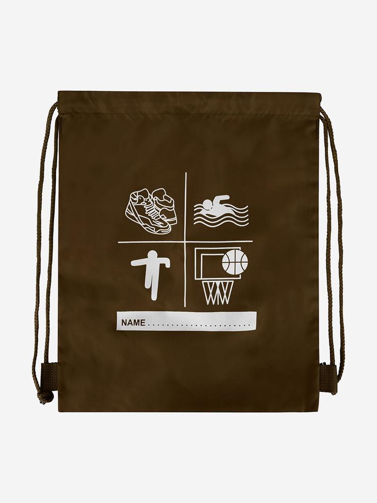 Zeco Schoolwear Zeco Kids School Premium Printed PE Bag in Brown (40cm)