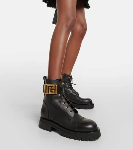 Balmain Romy leather lace-up boots 7