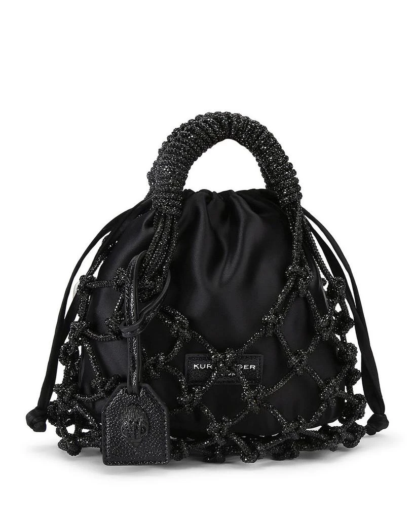Kurt Geiger Small Macrame Crystal Mini Bucket Bag 1