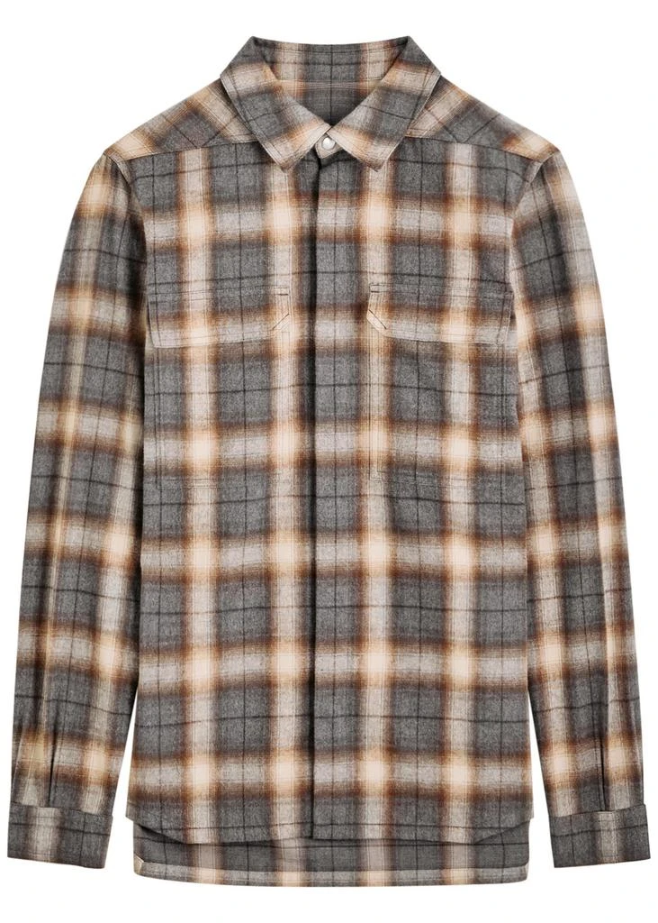 Rick Owens Camicia plaid brushed-cotton shirt 1