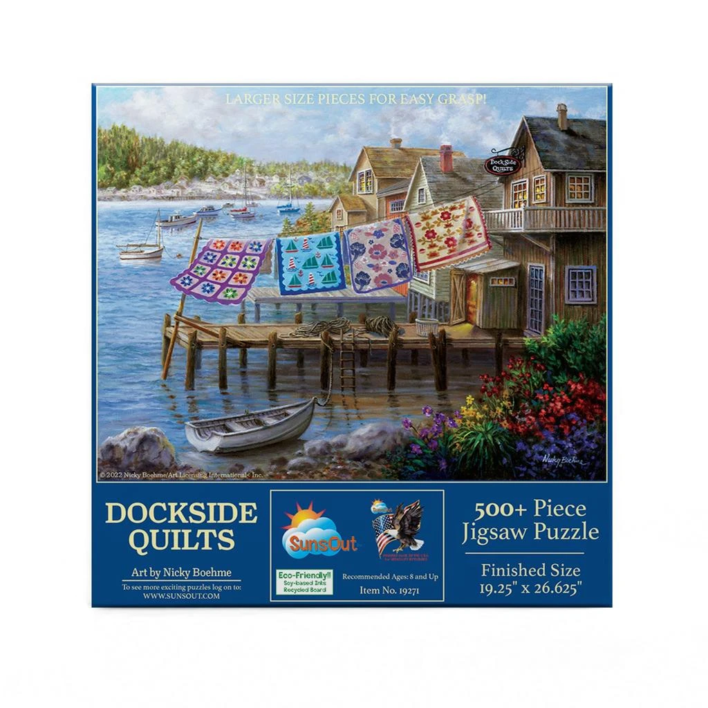 SunsOut Dockside Quilts 500 piece Jigsaw Puzzle for Adults Large Pieces 2