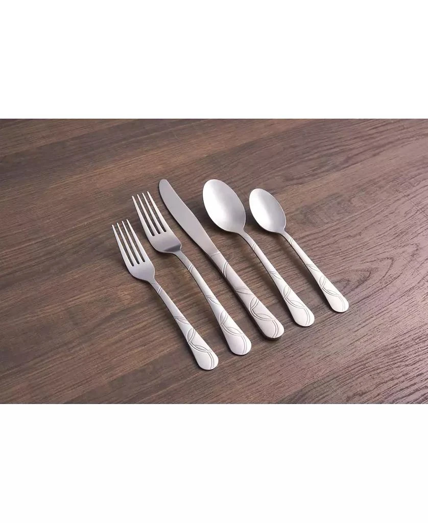 Cambridge Silversmiths Felicity Sand 45-Piece Stainless Steel Flatware Set, Service For 8 3