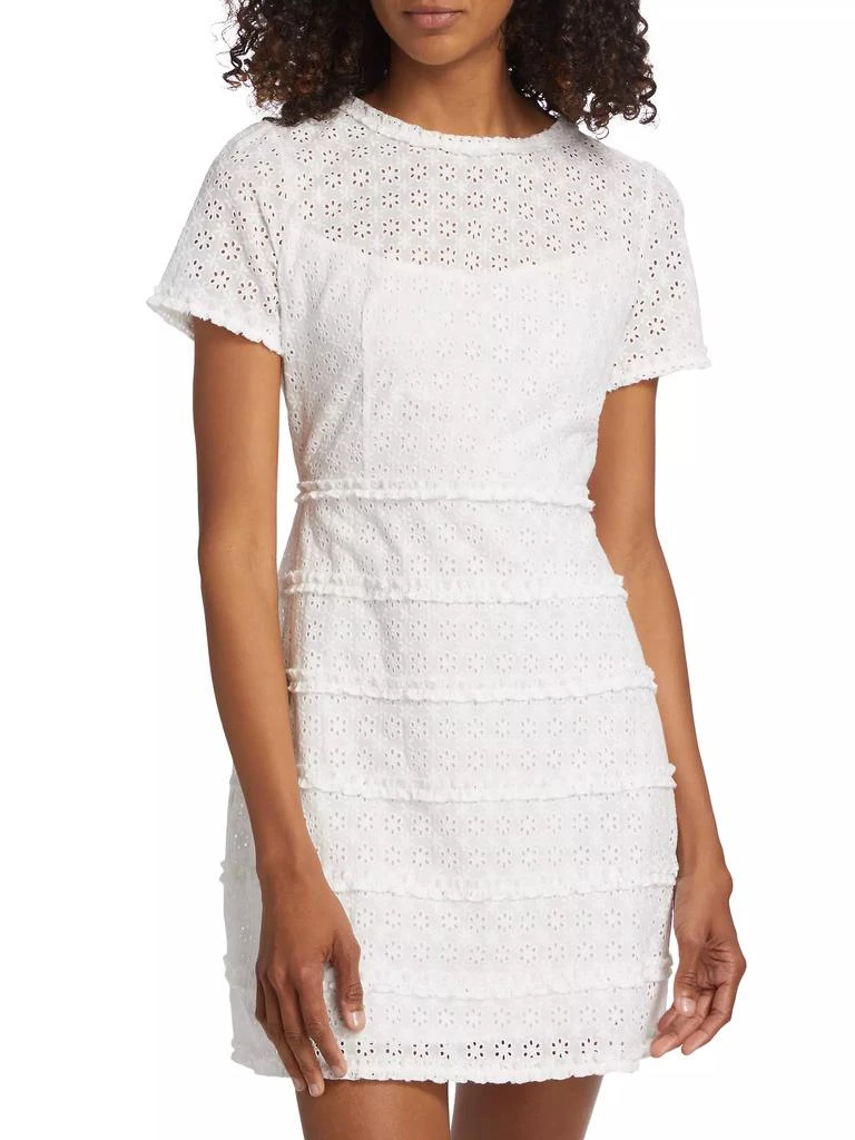 HVN Mini Natalie Eyelet-Embroidered Minidress 3