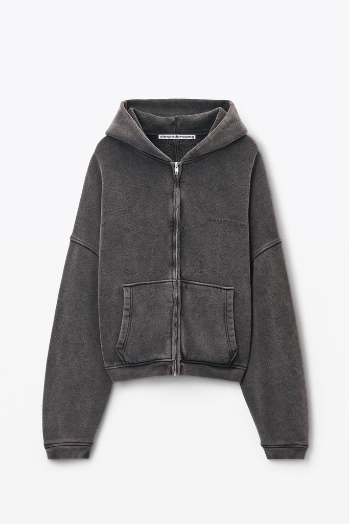 Alexander Wang Men's Oversize Zip-Up Hoodie in Cotton Terry