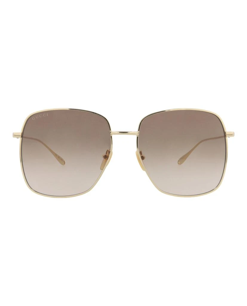 Gucci Square-Frame Metal Sunglasses