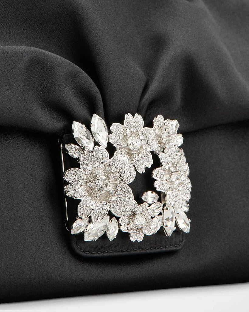 Roger Vivier Flower Bouquet Strass Satin Long Clutch Bag 5