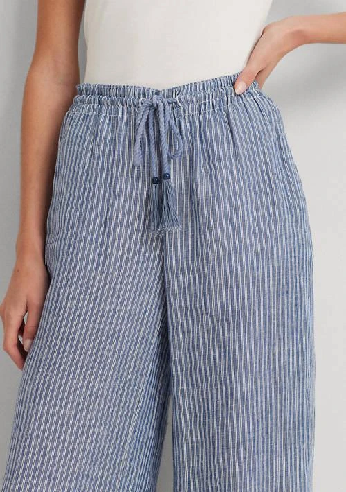 Ralph Lauren Ralph Lauren Petite Pinstripe Linen Wide Leg Pants 4
