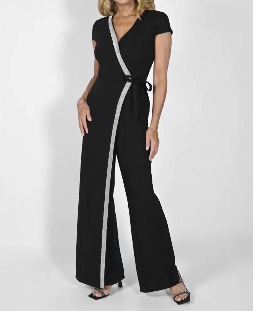 Frank Lyman Frank Lyman - Cross Front Rhinestone Jumpsuit