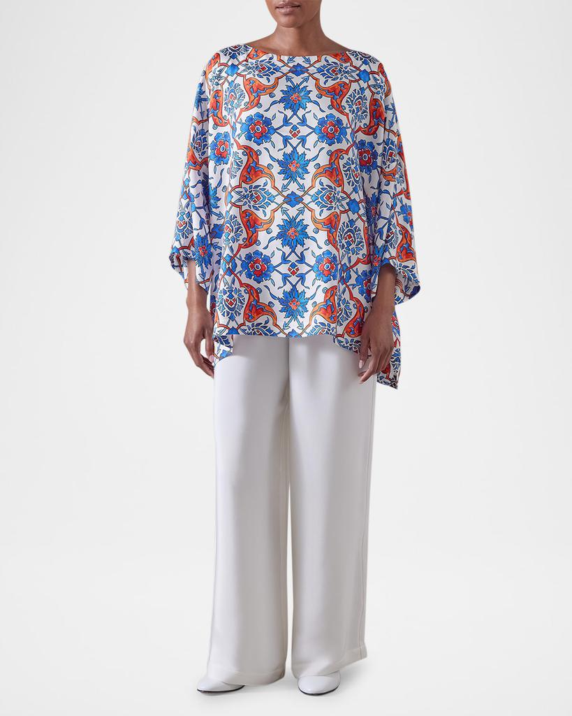Eskandar Three-Quarter Sleeve Scoop Neck Tunic (Mid Plus Length)