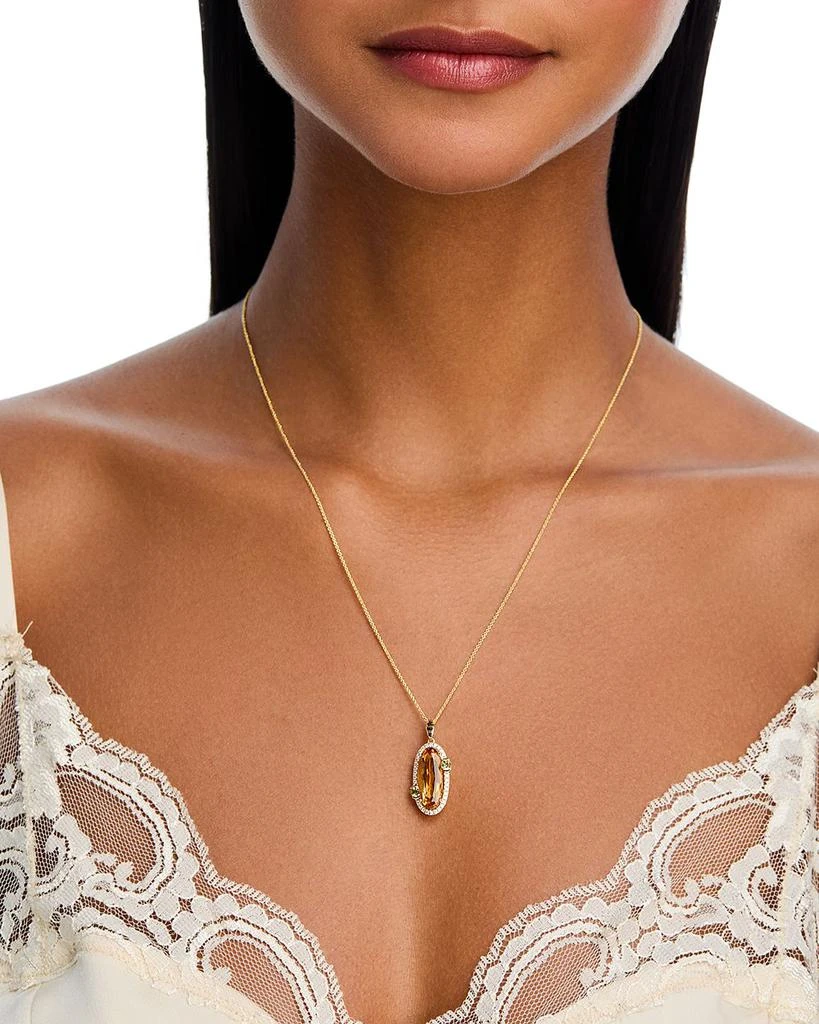 Bloomingdale
s Fine Collection Citrine, Peridot 
Diamond Halo Pendant Necklace in 14K Yellow Gold, 20" 2
