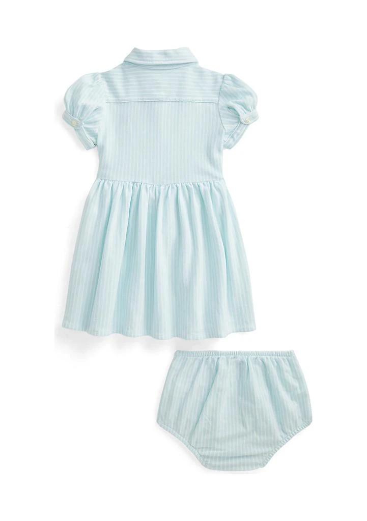 Ralph Lauren Baby Girls Striped Knit Oxford Dress 2