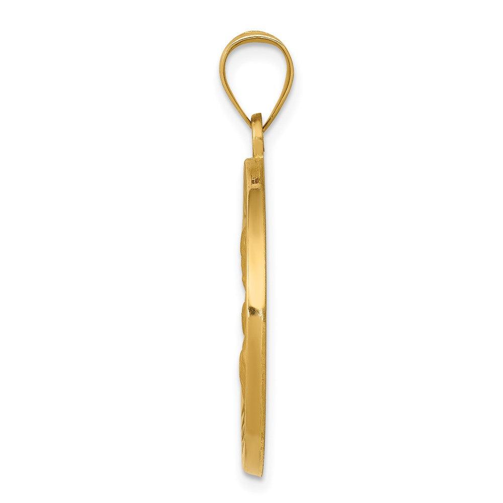 Diamond2Deal 14k Yellow Gold Polished and Satin St Joseph Medal Hollow Pendant