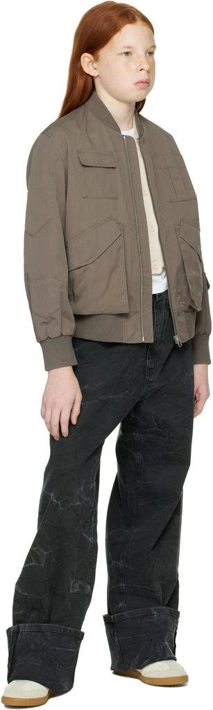 MM6 Kids Taupe Multi-Pocket Bomber Jacket 4