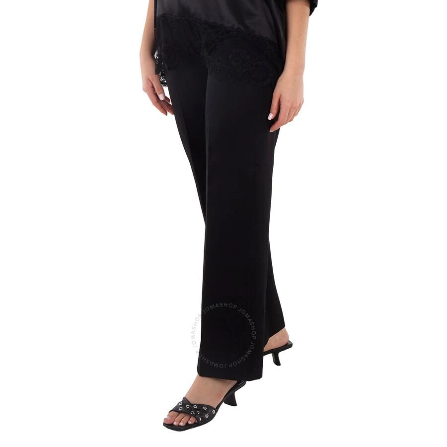 Burberry Ladies Black Lottie Asian Fit Silk Trimmed Wool Tailored Trousers 2