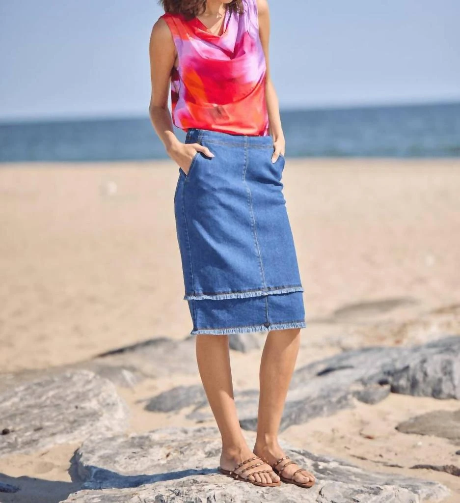 Lyssé Lysse - Evelina Fringed Denim Pencil Skirt 5