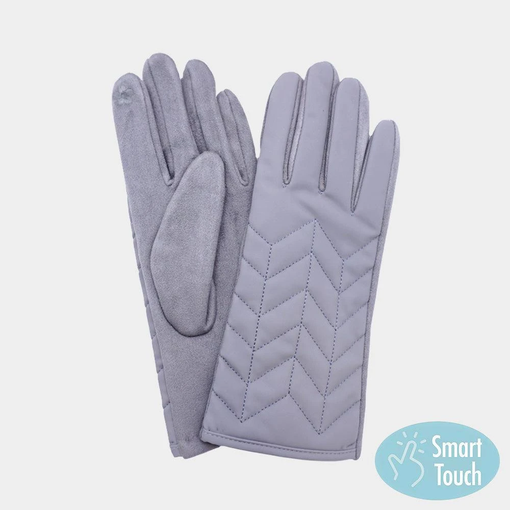 FASHNZFAB Chevron Quilted Smart Touch Gloves
