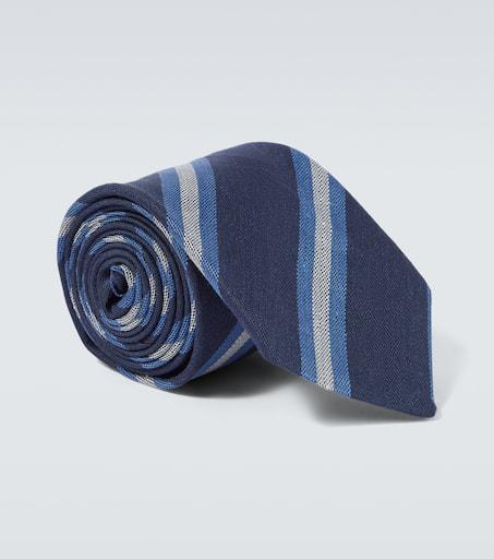 Canali Striped wool and silk tie
