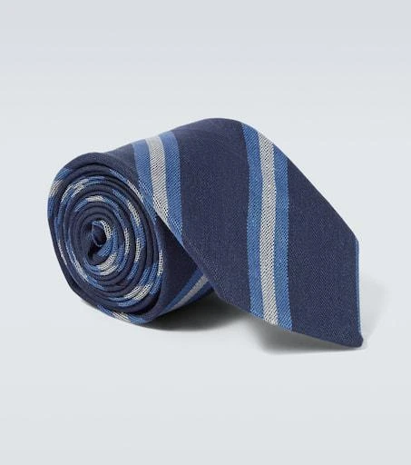 Canali Striped wool and silk tie 1