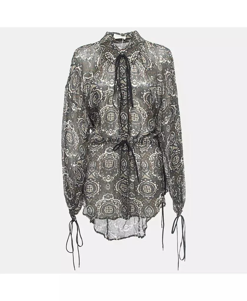 Pre-Owned Chloe Women
s Multicolor Paisley Printed Chiffon Drawstring Blouse
