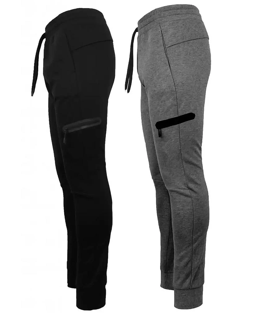 Blu Rock Men's Slim-Fit Tapered Tech Fleece Jogger Pants, 2-Pack 2