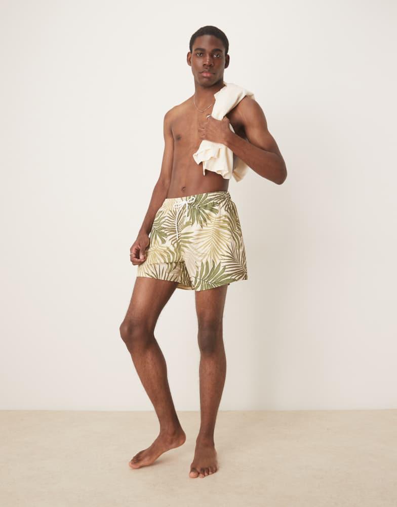 Abercrombie & Fitch Abercrombie & Fitch swimwear 5"" short in green palm print