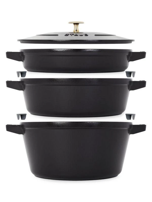 Staub 4-Piece Staub Cast Iron Stackable Cookware Set 1