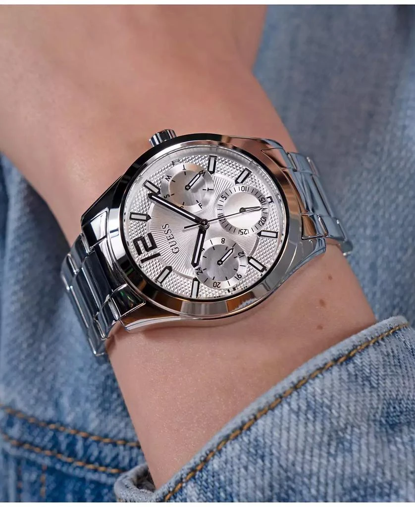 GUESS Women's Multi-Function Silver Stainless Steel Watch 38mm 4