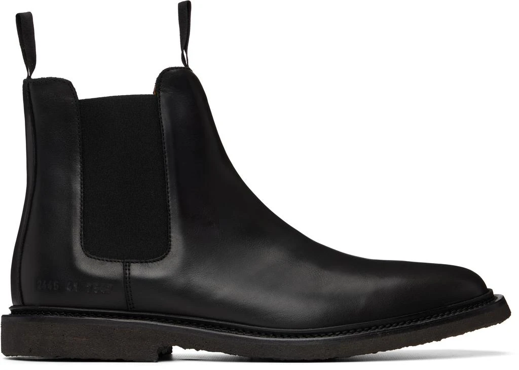 Common Projects Black Leather Chelsea Boots - Shoes - Free  display picture 3