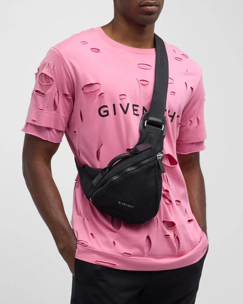 Givenchy Men's G-Zip Small Mesh Triangle Belt Bag 2