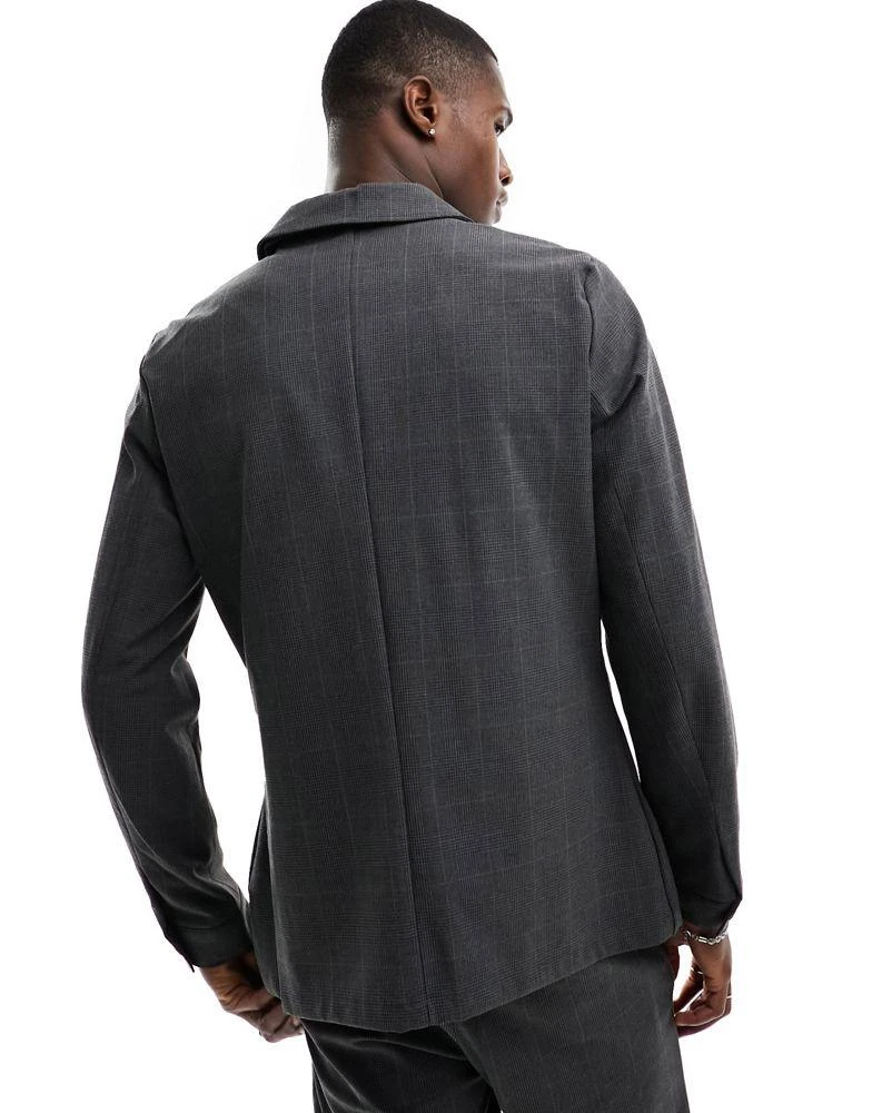 Selected Homme Selected Homme hybrid suit jacket in grey check 4
