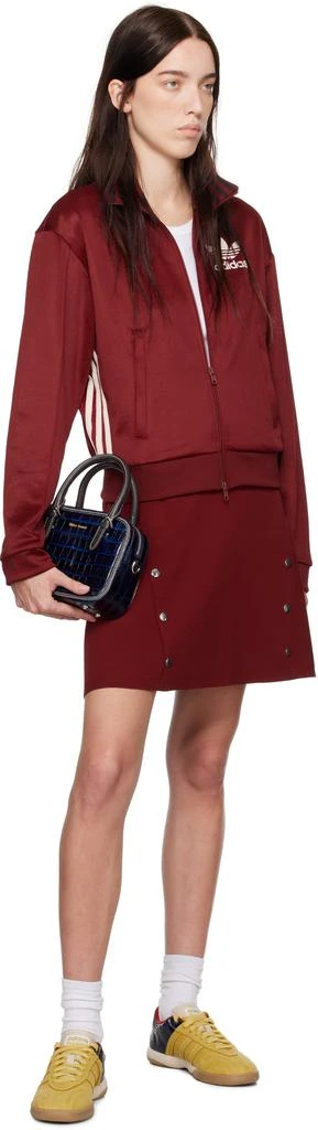 WALES BONNER Burgundy adidas Originals Edition Piqué Midi Skirt 4