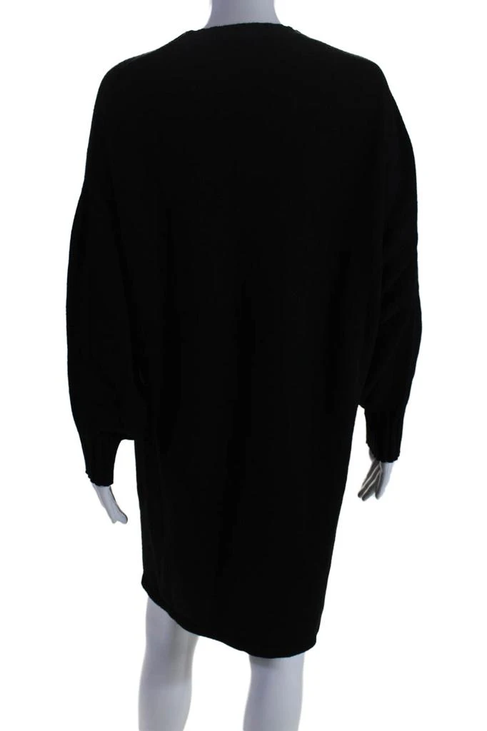 FUZZI Womens Half Sleeve Crew Neck Short Sweater Dress Black 3