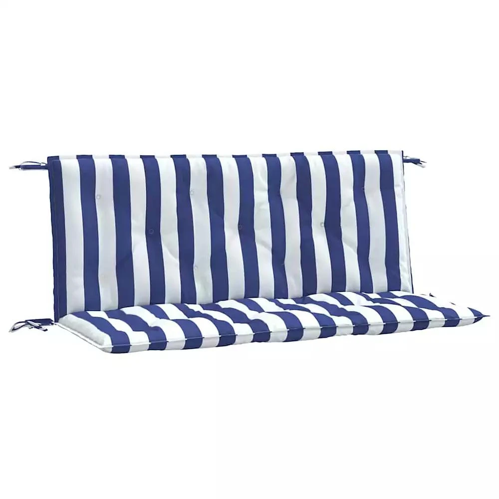 vidaXL Garden Bench Cushions 2pcs Blue&White Stripe 47.2"x19.7"x2.8" Fabric