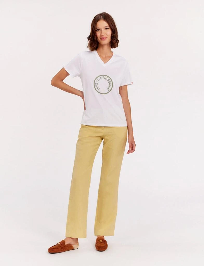 INES DE LA FRESSANGE PARIS Aurora green v-neck tee shirt 2