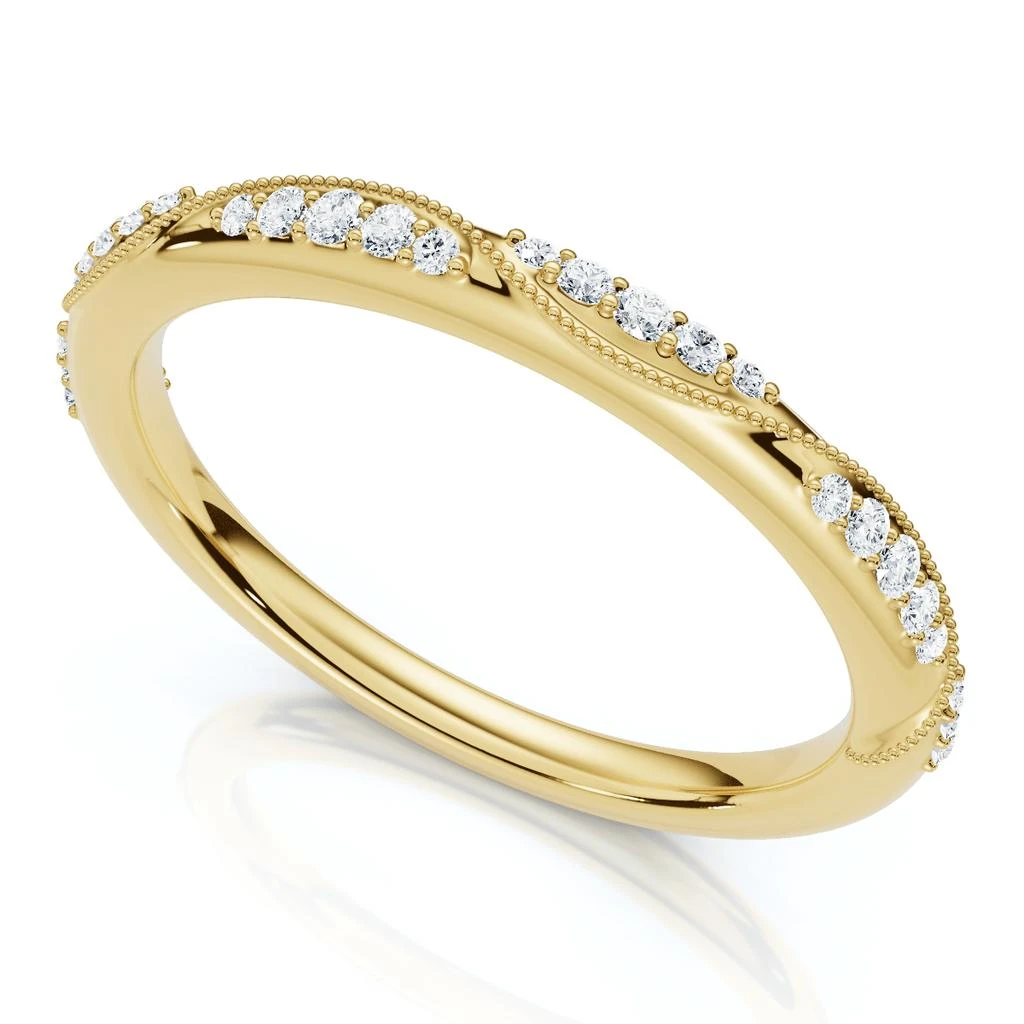 Pompeii3 Camellia Diamond Wedding Ring 14k Gold or Platinum Lab Grown Stackable Band 4