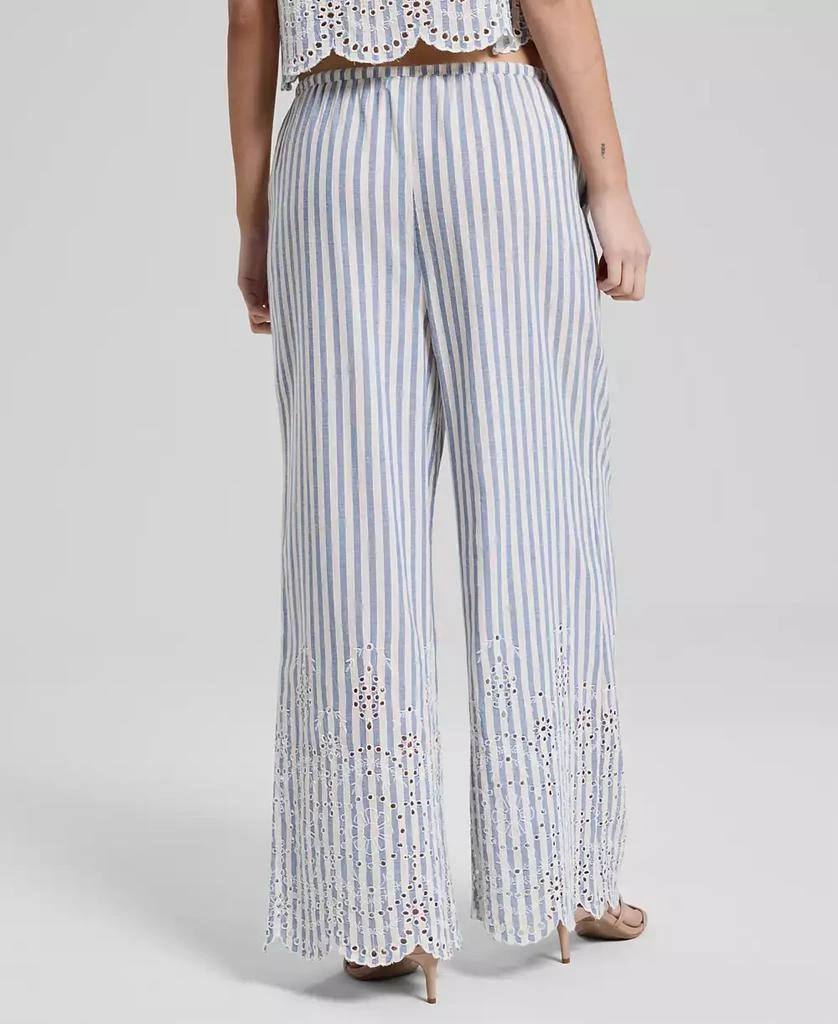 And Now This Women
s Striped Eyelet Wide-Leg Pants, Macy
s Exclusive 4